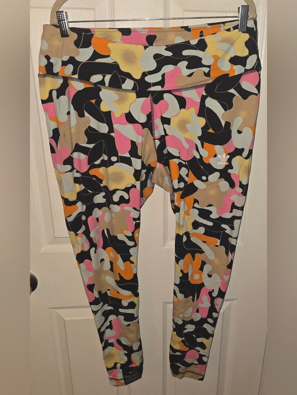 Adidas Leggings Floral Running Training Yoga Track Suit Spandex Cotton Size 2X